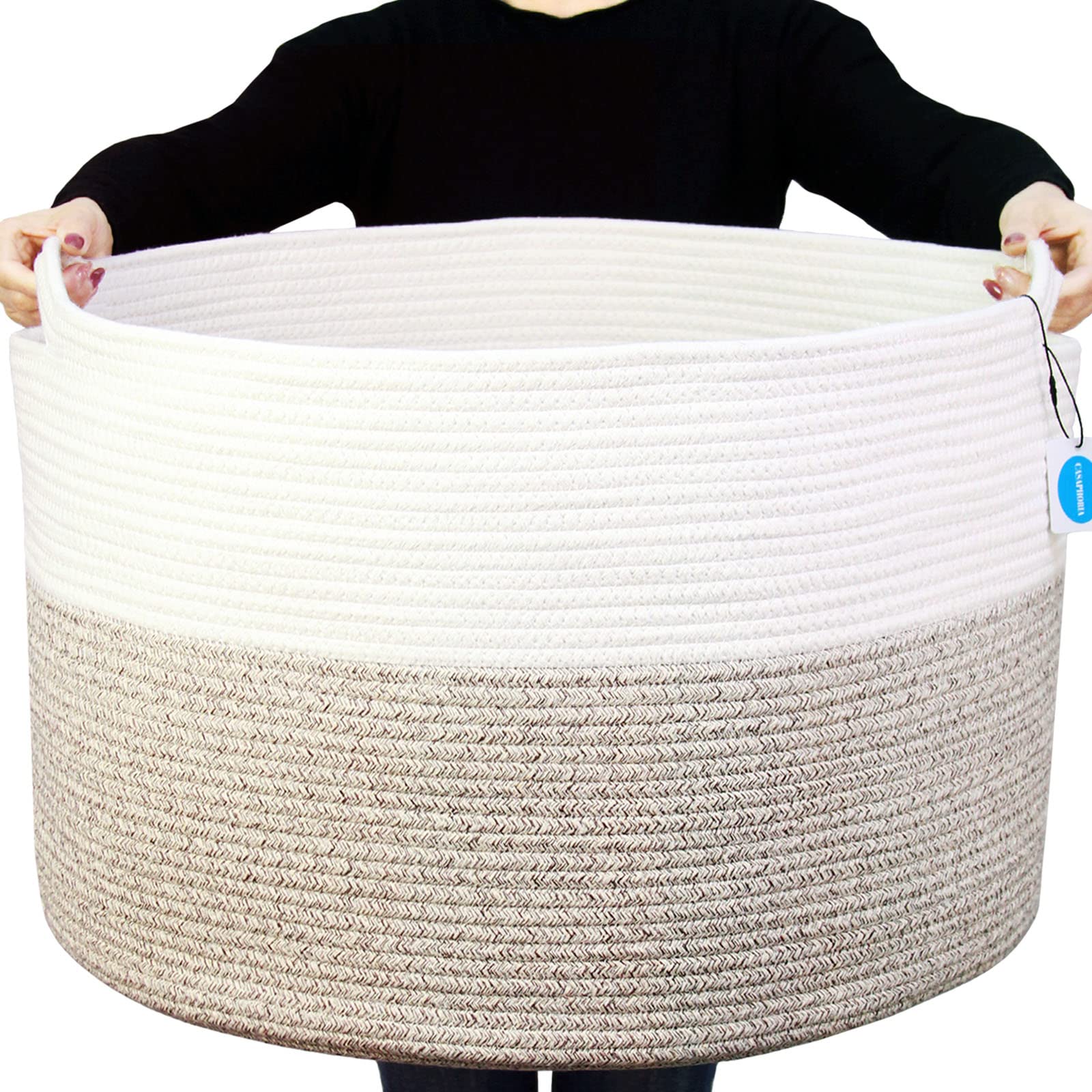 Amazon.com: Casaphoria XXXLarge Cotton Rope Basket for Living Room